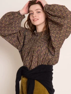 Bonpoint Madison Shirt Petrole Flowers |Women