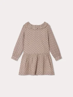Bonpoint Mariela Dress Taupe Flowers |Child Dresses