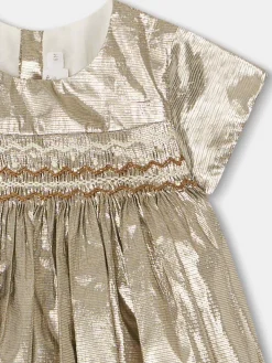 Bonpoint Maruska Smocked Dress Gold |Newborn & Baby Dresses