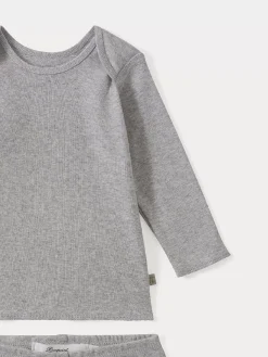 Bonpoint Pebio Set Heathered Gray |Newborn & Baby Sets And Jumpsuits
