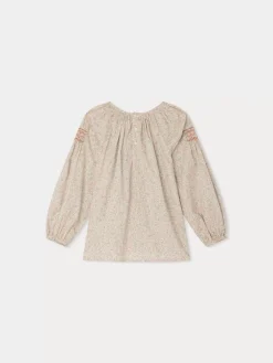 Bonpoint Poldie Smocked Blouse Pink Flowers |Child Tops