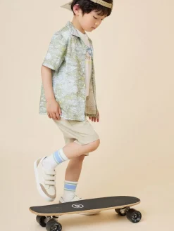Bonpoint Steve Shirt Lichen Green |Child Tops