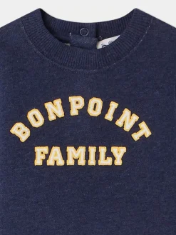 Bonpoint Sweat Dady Bleu Fonce |Newborn & Baby Sweaters And Cardigans