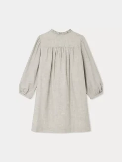 Bonpoint Tamsin Smocked Dress Heathered Gray |Child Dresses