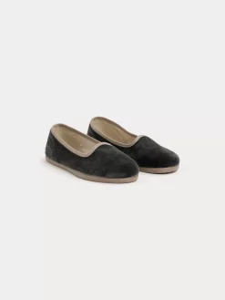 Bonpoint Tenise Slippers Slate Grey |Child Shoes