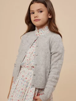 Bonpoint Thindra Cardigan Heathered Gray |Child Cardigans And Sweaters