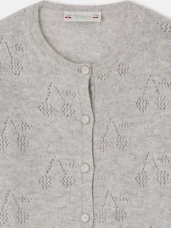 Bonpoint Thindra Cardigan Heathered Gray |Child Cardigans And Sweaters