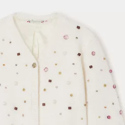 Bonpoint Tholmine Cardigan Milk White |Child Cardigans And Sweaters