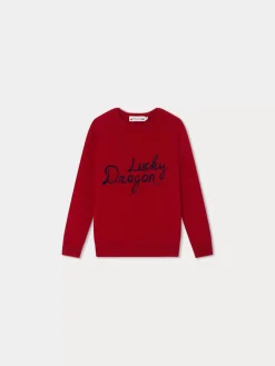Bonpoint Tiego Sweater Ruby |Child Cardigans And Sweaters