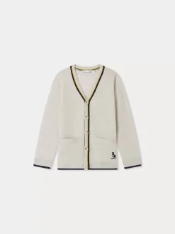 Bonpoint Tilian Cardigan Heathered Gray |Child Cardigans And Sweaters