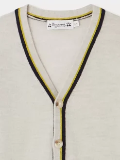 Bonpoint Tilian Cardigan Heathered Gray |Child Cardigans And Sweaters