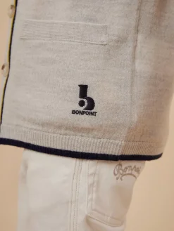 Bonpoint Tilian Cardigan Heathered Gray |Child Cardigans And Sweaters