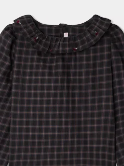 Bonpoint Timber Embroidered Blouse Slate Grey |Child Tops