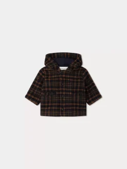 Bonpoint Timo Coat Navy Checked |Newborn & Baby Outerwear